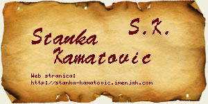 Stanka Kamatović vizit kartica